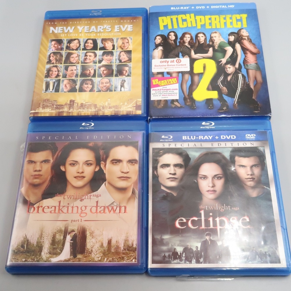Blu-Ray DVD Lot Twilight‎ Saga Eclipse Breaking New Years Eve, Pitch Perfect 2